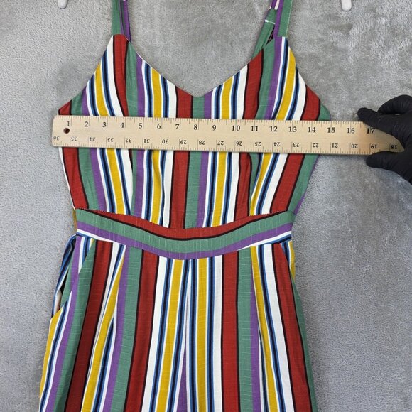Lost + Wander Jumpsuit Womens XS Multi Stripe Wide Leg Belted Sleeveless NWT - Picture 4 of 16